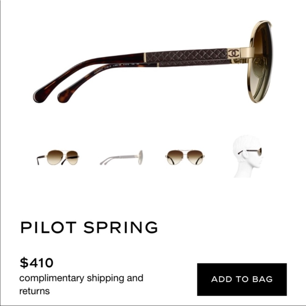 CHANEL “Pilot Springs” Aviator Sunglasses